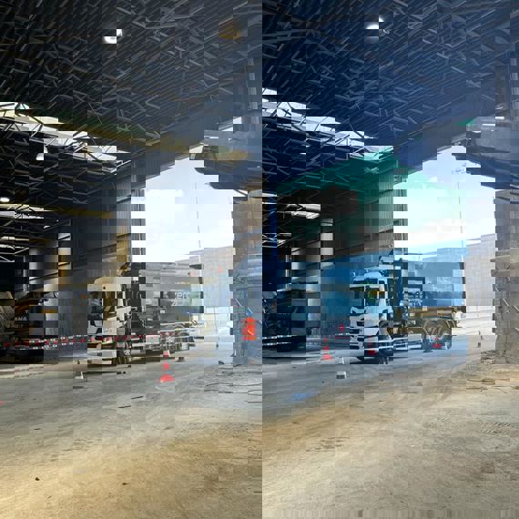 Temporary new waste location due to inspection laughing gas cylinders